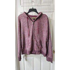 Prince & Fox Heathered Wine Zip-Up Hoodie Sweatshirt Size XL